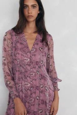 Pedro del Hierro Vestidos-Vestido comprido fluído P&uacute;rpura