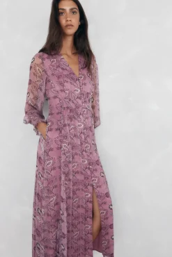 Pedro del Hierro Vestidos-Vestido comprido fluído P&uacute;rpura