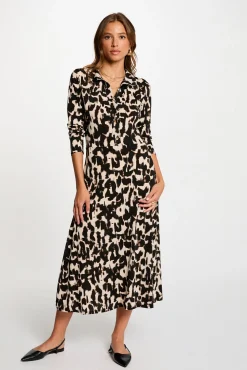 Morgan Vestidos-Vestido comprido reto estampado Multicolorido