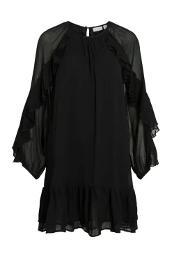 Vila Vestidos-Vestido curto com babados Preto