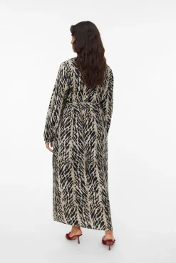 Vero Moda Curve Vestidos-Vestido curto com decote em bico e gola manga comprida Preto