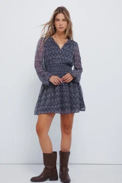 Springfield Vestidos-Vestido curto com estampado geométrica rosa