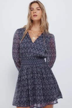 Springfield Vestidos-Vestido curto com estampado geométrica rosa