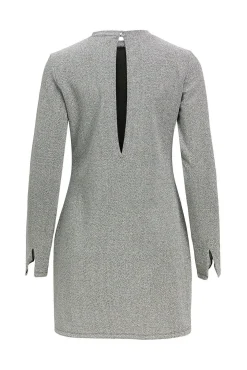 Object Vestidos-Vestido curto com glitter Cinzento