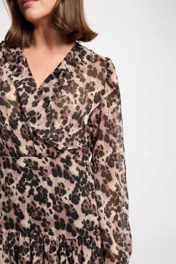 Morgan Vestidos-Vestido curto com gola em V Multicolorido