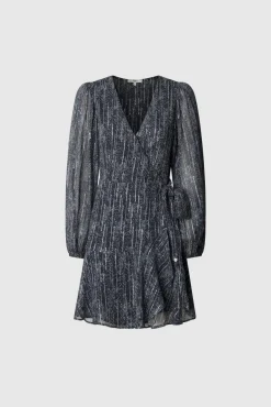 Pepe Jeans Vestidos-Vestido Curto Cruzado azul