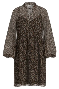 Vila Vestidos-Vestido curto de chiffon Preto