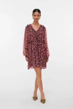 Vero Moda Vestidos-Vestido curto de chiffon Vermelho