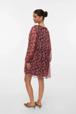 Vero Moda Vestidos-Vestido curto de chiffon Vermelho