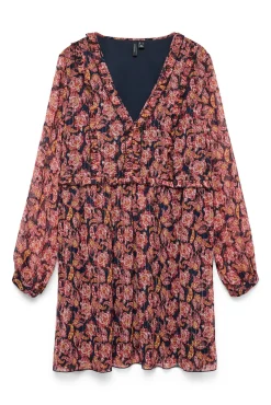 Vero Moda Vestidos-Vestido curto de chiffon Vermelho