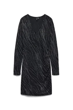 Vero Moda Vestidos-Vestido curto de lurex de manga Preto