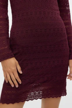 Vero Moda Vestidos-Vestido curto de manga comprida Roxo