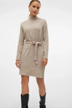 Vero Moda Vestidos-Vestido curto de manga comprida Castanho