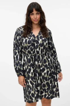 Vero Moda Curve Vestidos-Vestido curto de manga comprida Curve Multicolorido