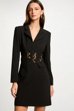 Morgan Vestidos-Vestido curto de renda justo Preto