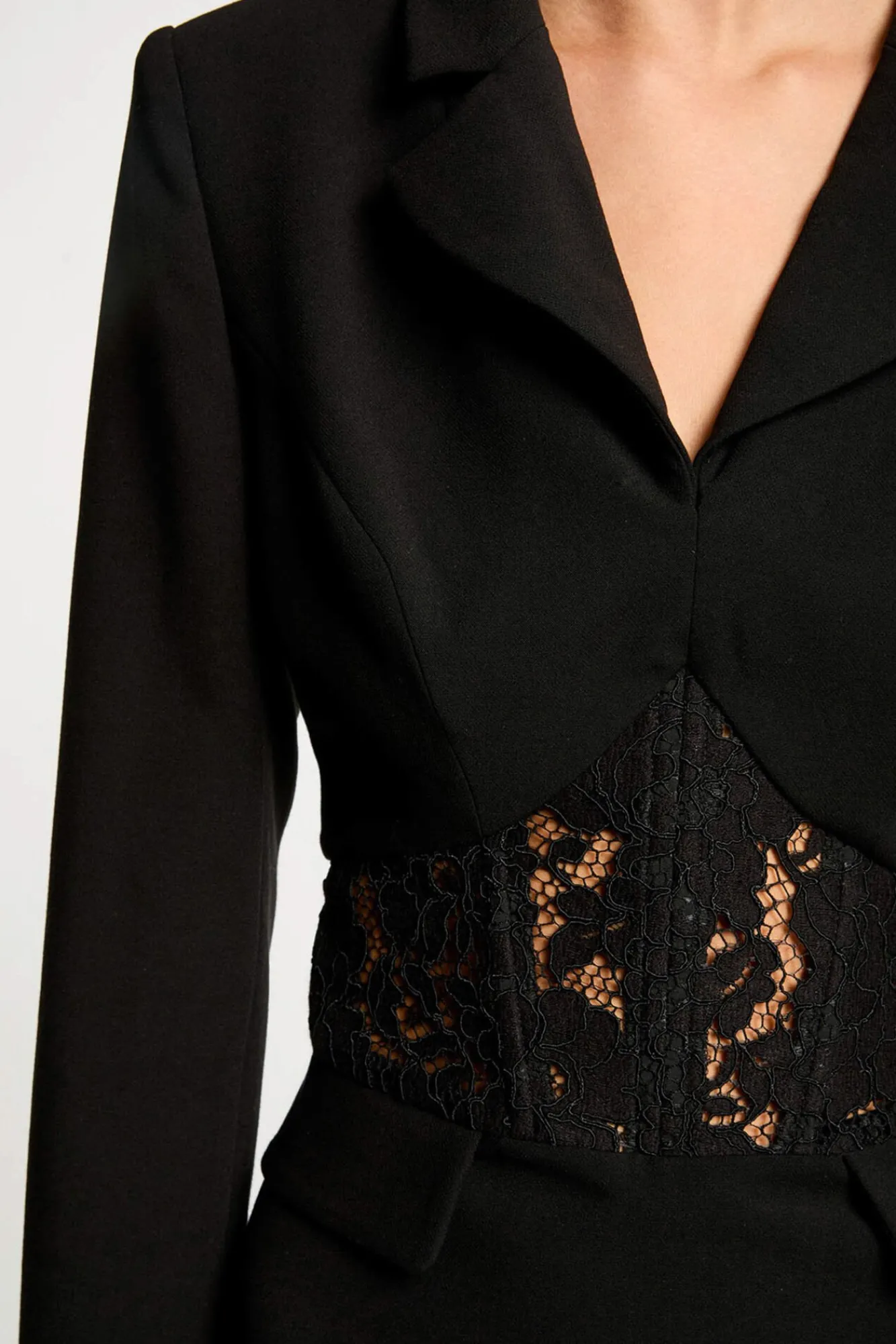 Morgan Vestidos-Vestido curto de renda justo Preto