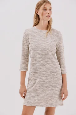 Cortefiel Vestidos-Vestido curto de tweed Tostado