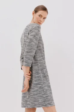 Cortefiel Vestidos-Vestido curto de tweed Cinzento