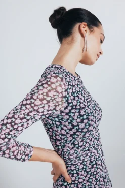 Springfield Vestidos-Vestido curto estampado preto