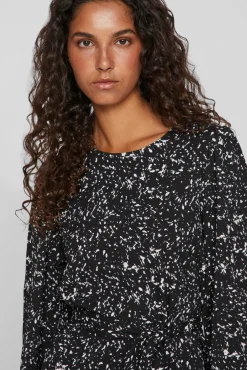 Vila Vestidos-Vestido curto estampado Preto