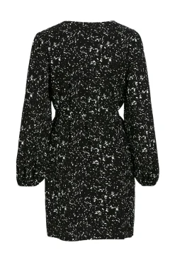 Vila Vestidos-Vestido curto estampado Preto