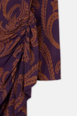 Silbon Vestidos-Vestido curto estampado drapeado Multicolorido