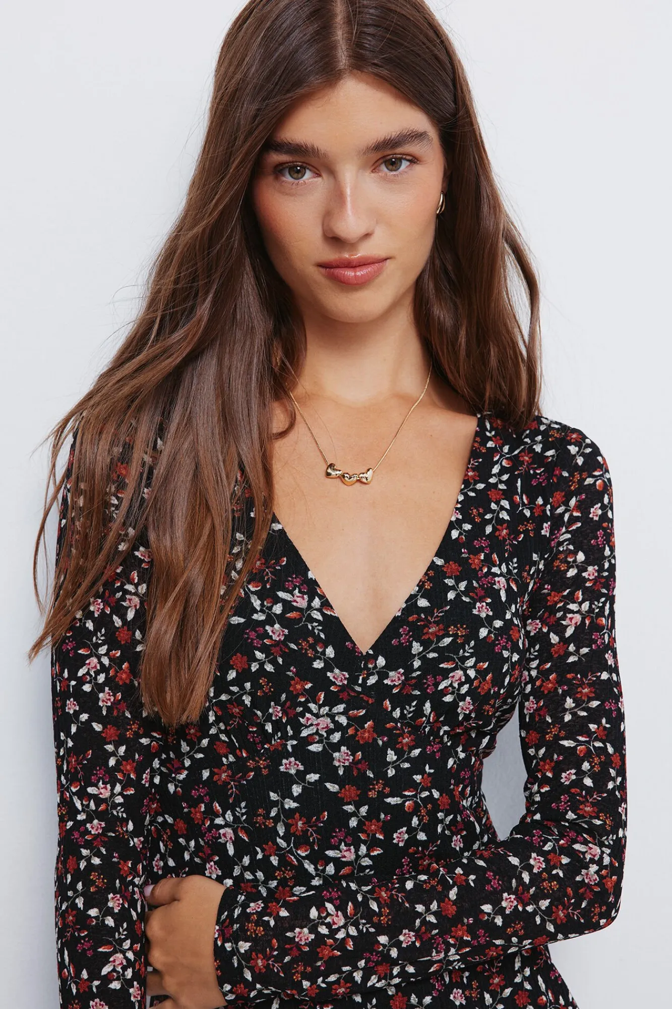 Springfield Vestidos-Vestido curto floral preto