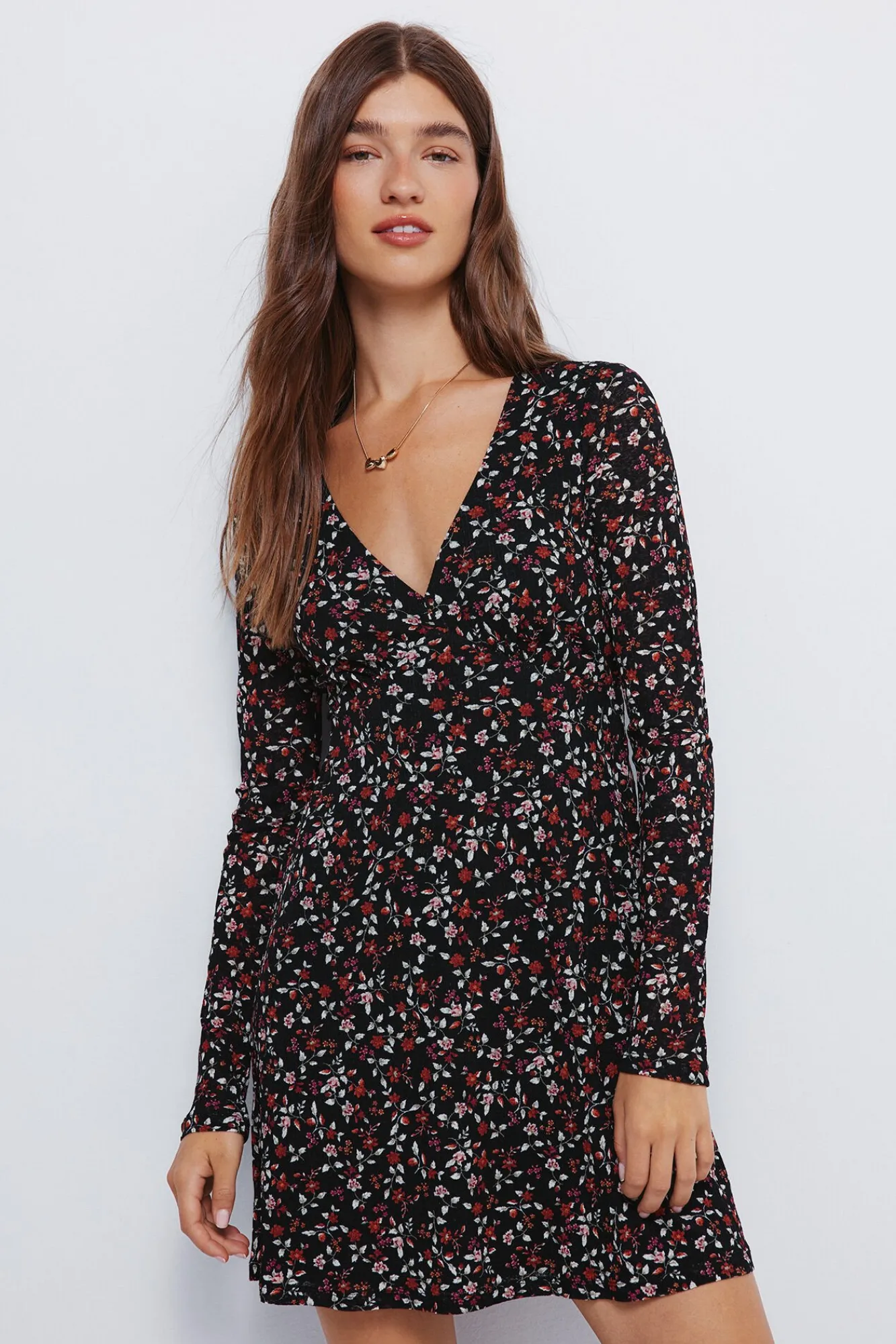 Springfield Vestidos-Vestido curto floral preto