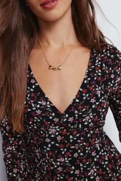 Springfield Vestidos-Vestido curto floral preto