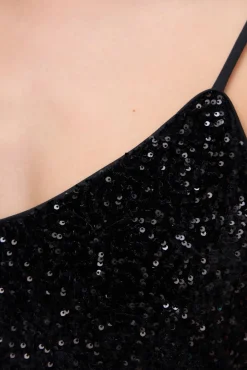 Vero Moda Vestidos-Vestido de alças de lantejoulas Preto