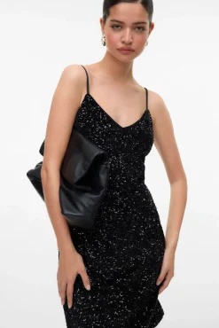 Vero Moda Vestidos-Vestido de alças de lantejoulas Preto