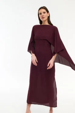 Vila Vestidos-Vestido de chiffon com capa Granada