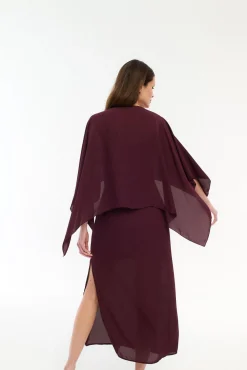 Vila Vestidos-Vestido de chiffon com capa Granada