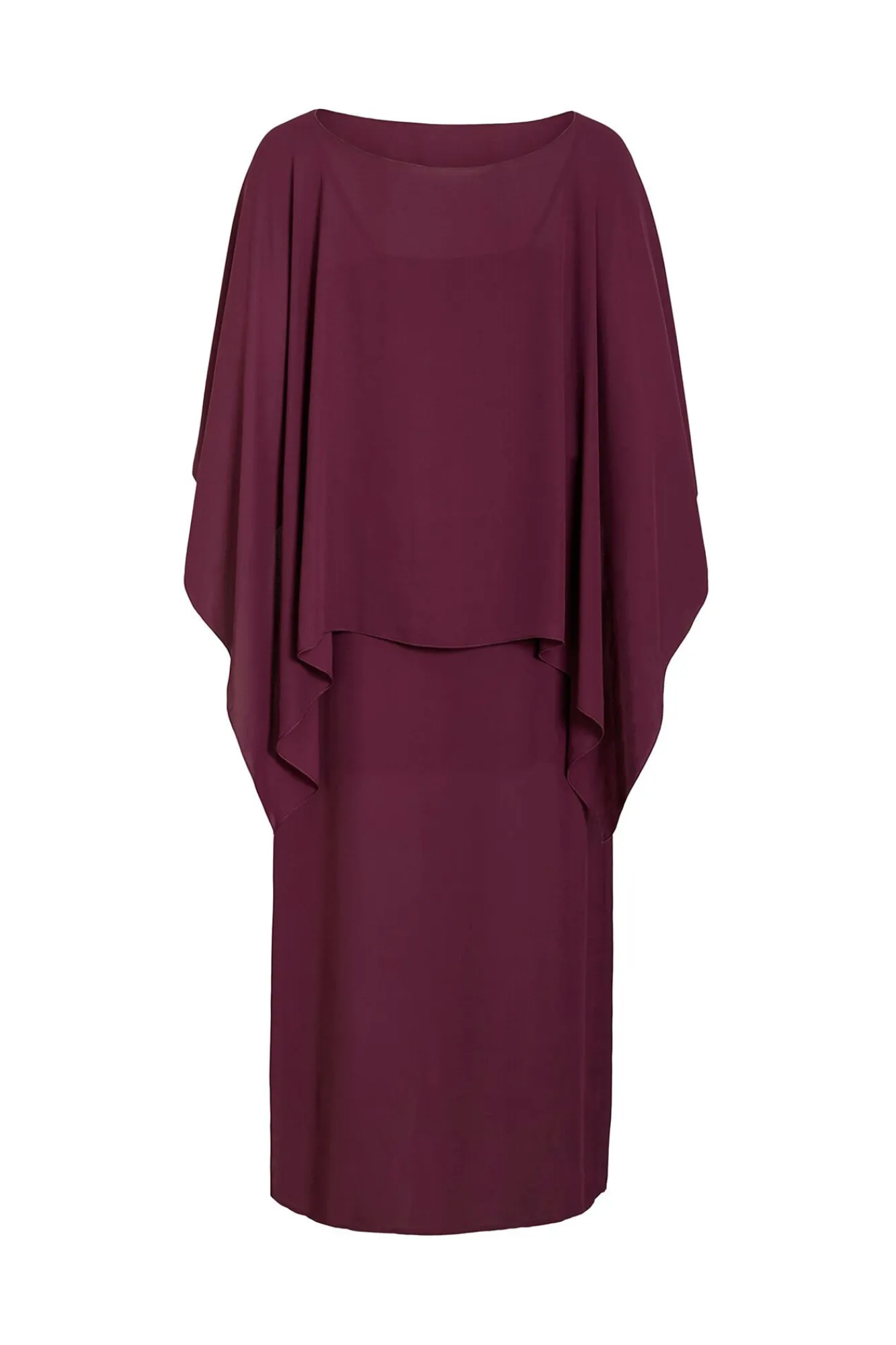 Vila Vestidos-Vestido de chiffon com capa Granada