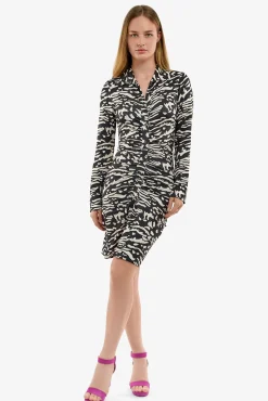 Cuplé Vestidos-Vestido de cintura alta Multicolorido