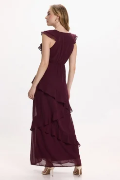 Vila Vestidos-Vestido de festa midi de chiffon Roxo