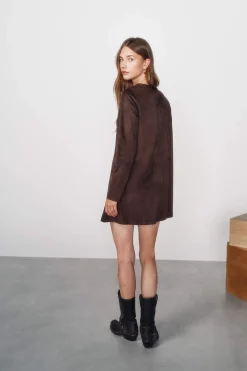 High Spirits Vestidos-Vestido de fita castanho