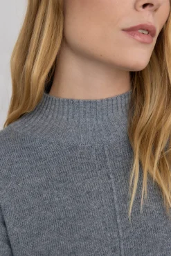 Pedro del Hierro Vestidos-Vestido de malha com costura central em lã Cizento