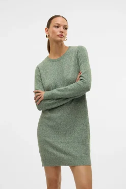 Vero Moda Vestidos-Vestido de malha com malha gola redonda Verde