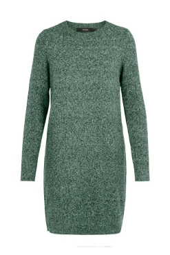 Vero Moda Vestidos-Vestido de malha com malha gola redonda Verde