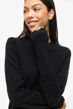 Vila Vestidos-Vestido de malha com viscose Preto