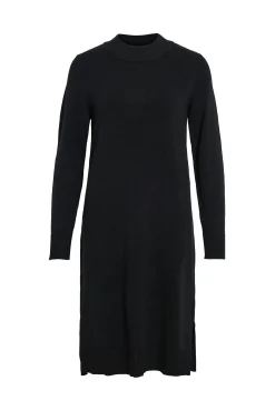 Vila Vestidos-Vestido de malha com viscose Preto