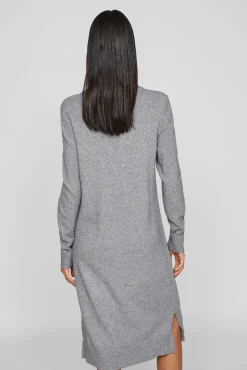 Vila Vestidos-Vestido de malha com viscose Cinzento