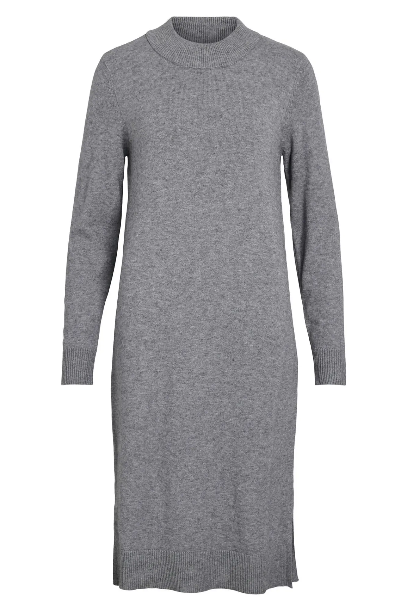 Vila Vestidos-Vestido de malha com viscose Cinzento