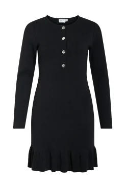 Vila Vestidos-Vestido de malha com viscose Preto