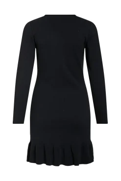 Vila Vestidos-Vestido de malha com viscose Preto