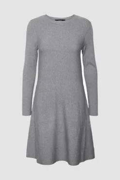 Vero Moda Vestidos-Vestido de malha de gola redonda Cinzento