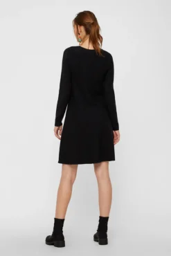 Vero Moda Vestidos-Vestido de malha de gola redonda Preto
