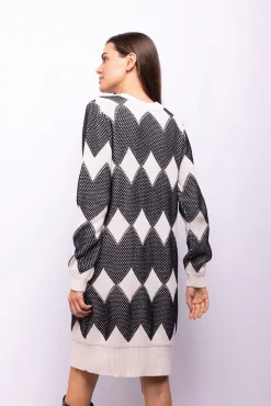 Object Vestidos-Vestido de malha estampado Branco