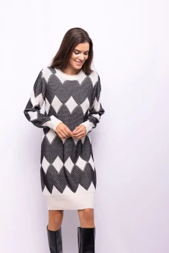 Object Vestidos-Vestido de malha estampado Branco